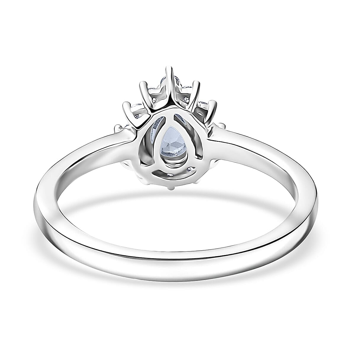 D'Joy Mangoro Aquamarine and White Zircon 1.20 ctw Ring (Size 9.0) and Pendant Necklace 20 Inches in Rhodium Over Sterling Silver image number 4