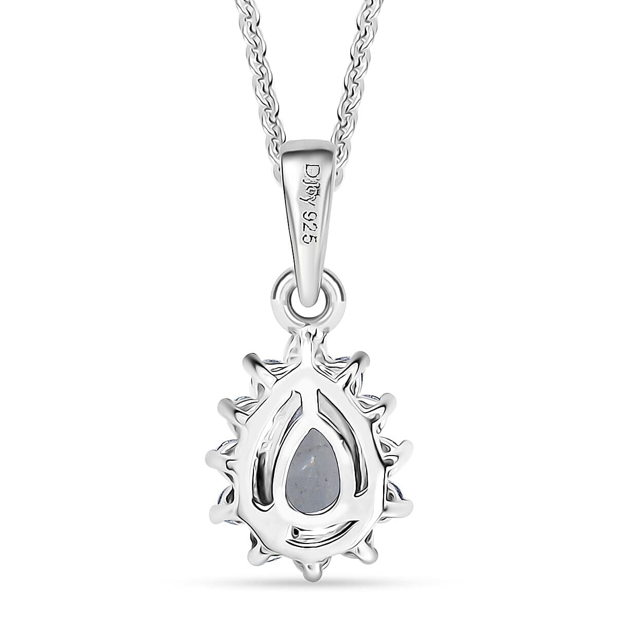 D'Joy Mangoro Aquamarine and White Zircon 1.20 ctw Ring (Size 9.0) and Pendant Necklace 20 Inches in Rhodium Over Sterling Silver image number 6
