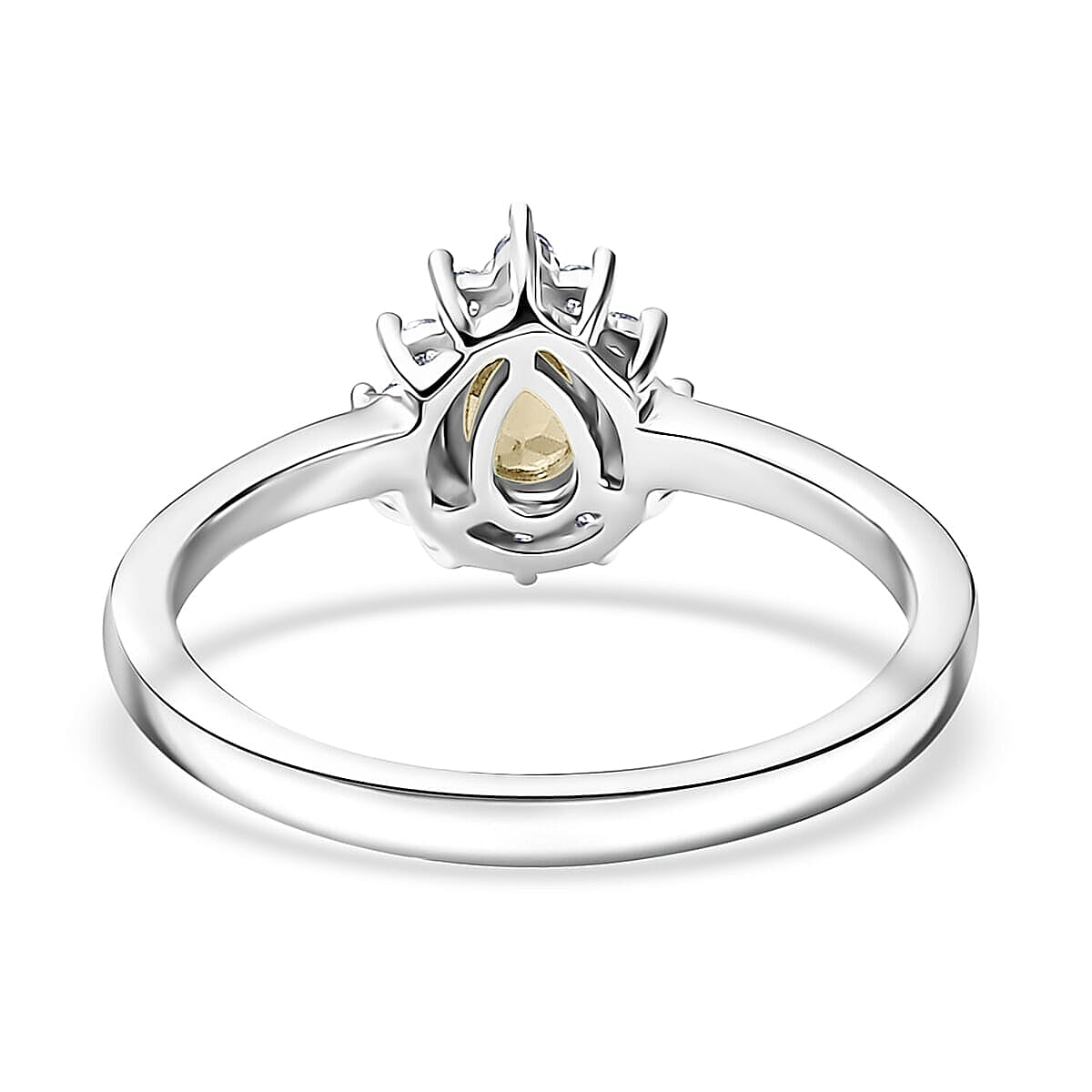 D'Joy Brazilian Citrine, White Zircon 1.30 ctw Ring (Size 6.0) and Pendant Necklace 20 Inches in Rhodium Over Sterling Silver image number 4