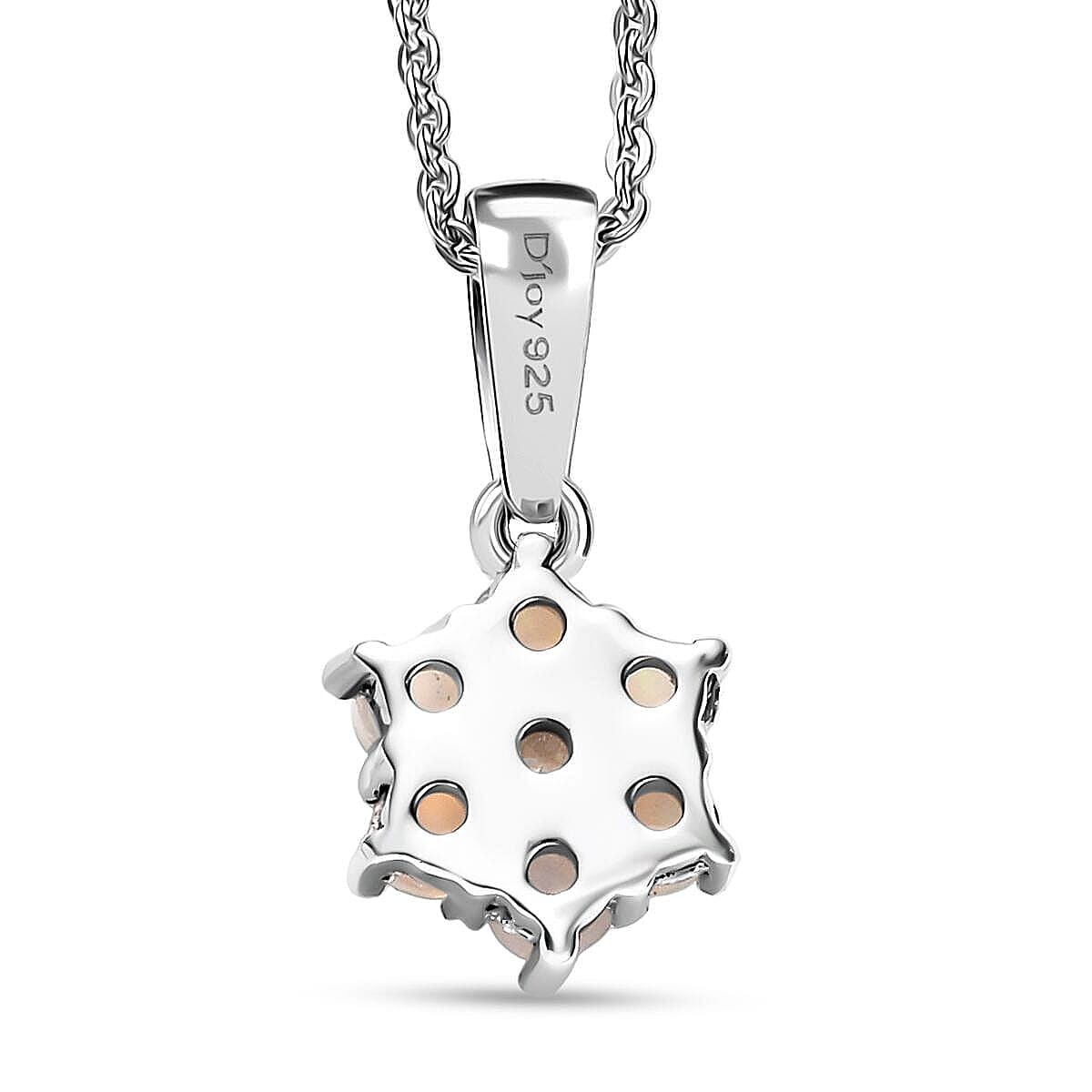 D'Joy Ethiopian Welo Opal and White Zircon 0.80 ctw Ring (Size 9.0) and Pendant Necklace 20 Inches in Rhodium Over Sterling Silver image number 6