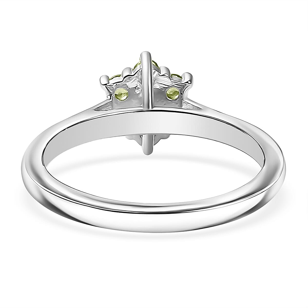 D'Joy Hebei Peridot and White Zircon 0.85 ctw Ring (Size 7.0) and Pendant Necklace 20 Inches in Rhodium Over Sterling Silver image number 4