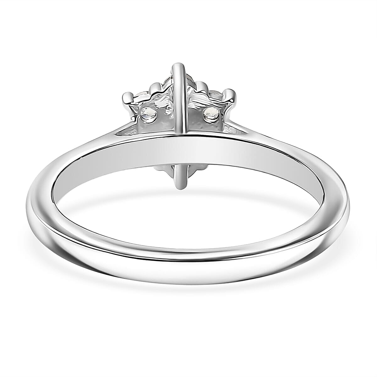 D'Joy Rainbow Moonstone and White Zircon 0.80 ctw Ring (Size 6.0) and Pendant Necklace 20 Inches in Rhodium Over Sterling Silver image number 4