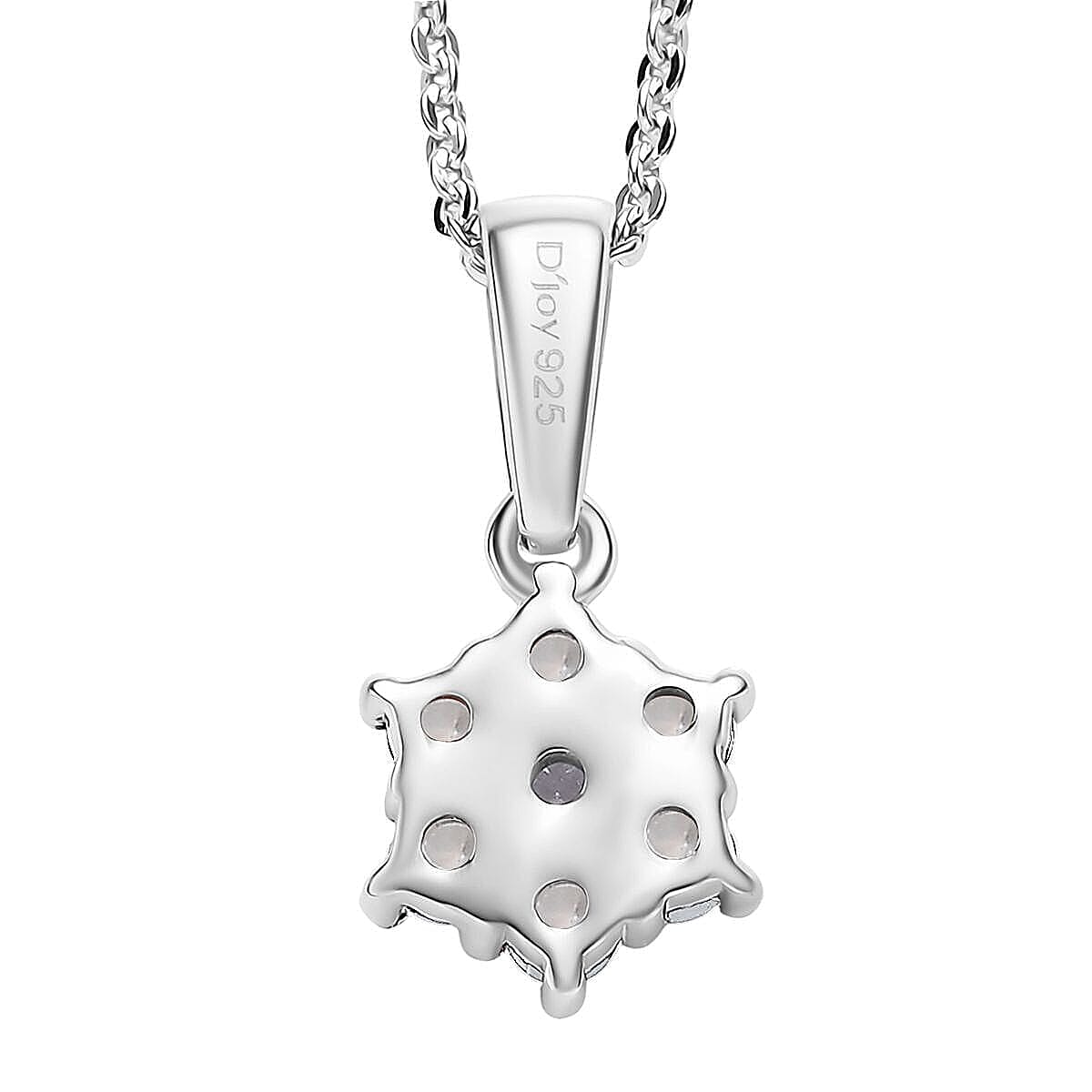 D'Joy Rainbow Moonstone and White Zircon 0.80 ctw Ring (Size 9.0) and Pendant Necklace 20 Inches in Rhodium Over Sterling Silver image number 6