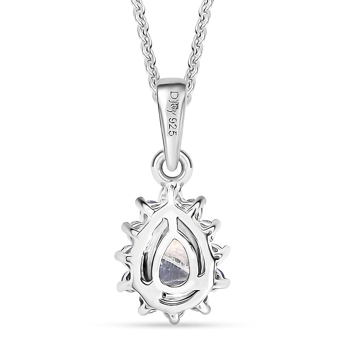 D'Joy Rainbow Moonstone, White Zircon 1.70 ctw Ring (Size 9.0) and Pendant Necklace 20 Inches in Rhodium Over Sterling Silver image number 6