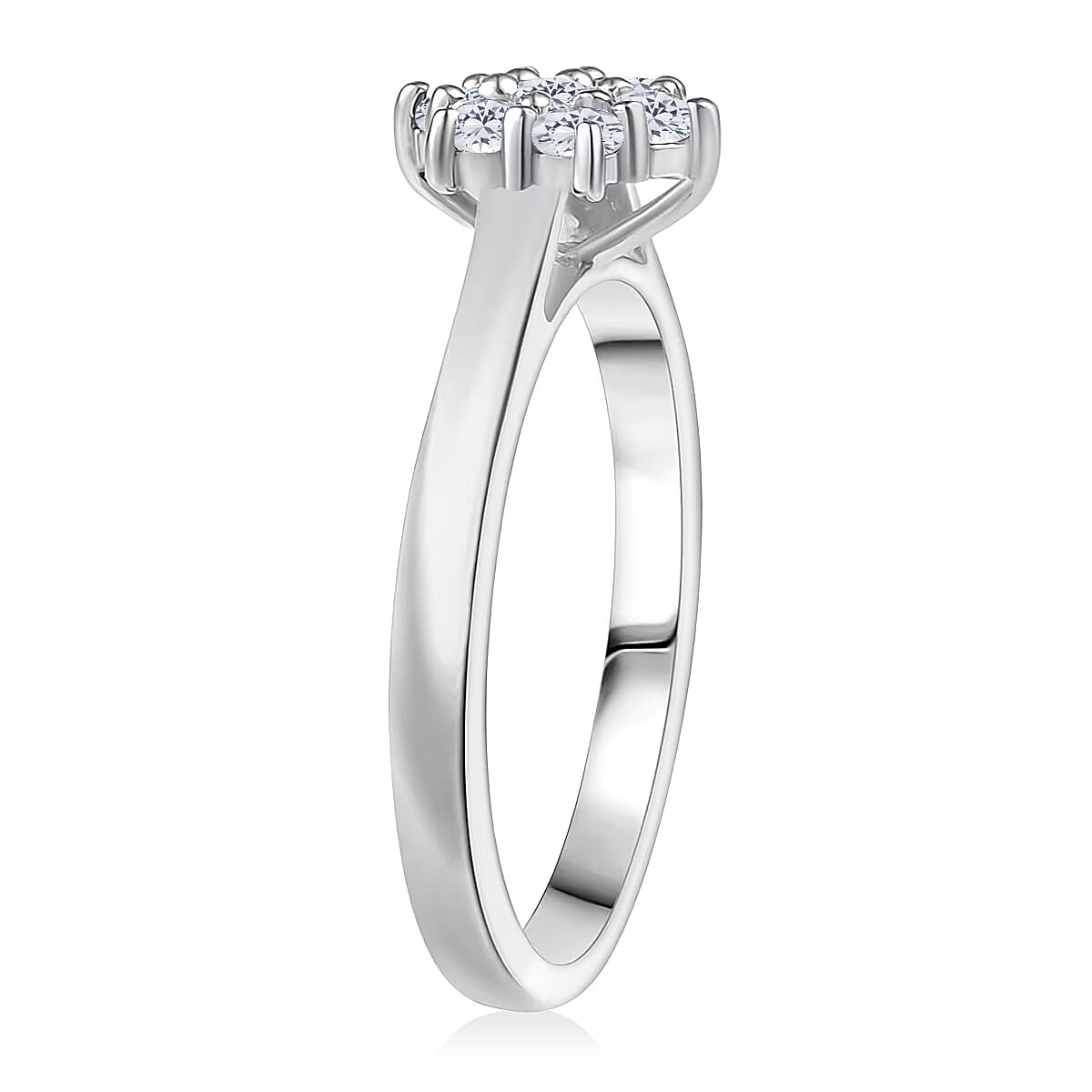 D'Joy White Topaz and White Zircon 0.90 ctw Ring (Size 6.0) and Pendant Necklace 20 Inches in Rhodium Over Sterling Silver image number 3