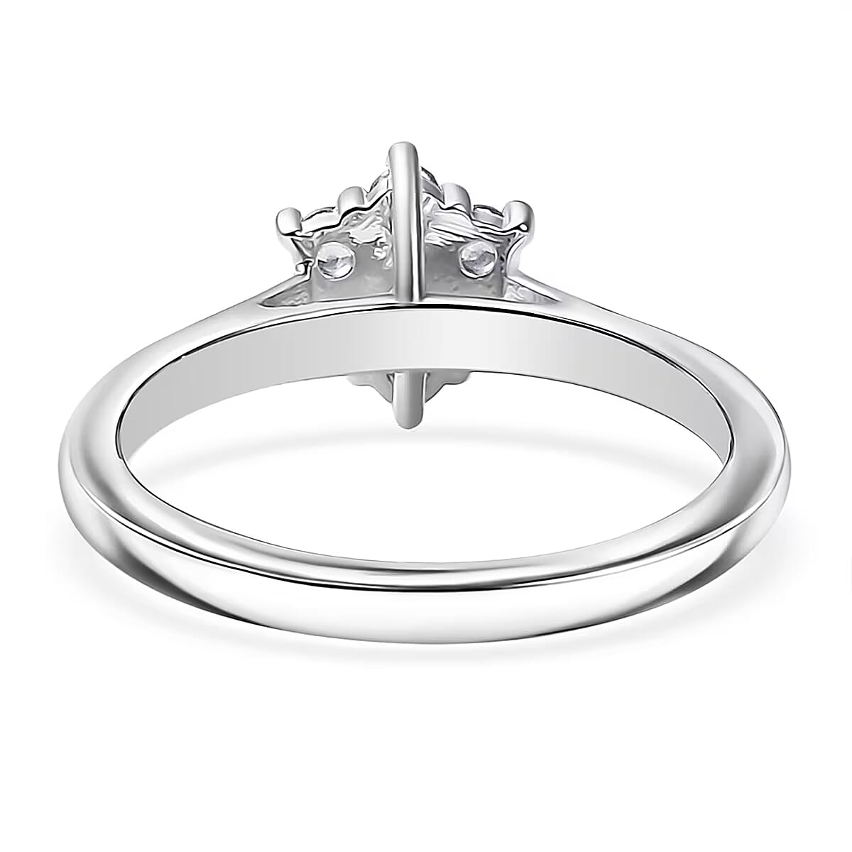 D'Joy White Topaz and White Zircon 0.90 ctw Ring (Size 9.0) and Pendant Necklace 20 Inches in Rhodium Over Sterling Silver image number 4