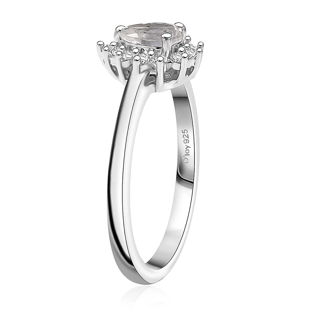 D'Joy White Topaz, White Zircon Ring 1.60 ctw (Size 6.0) and Pendant Necklace 20 Inches in Rhodium Over Sterling Silver image number 3