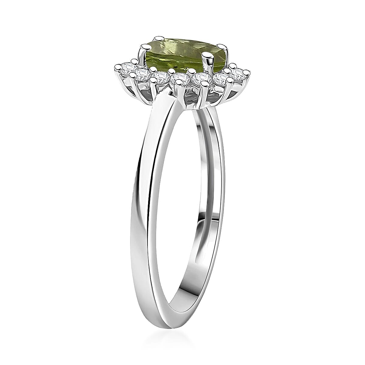 D'Joy Hebei Peridot and White Zircon 2.70 ctw Ring (Size 9.0) and Pendant Necklace 20 Inches in Rhodium Over Sterling Silver image number 3