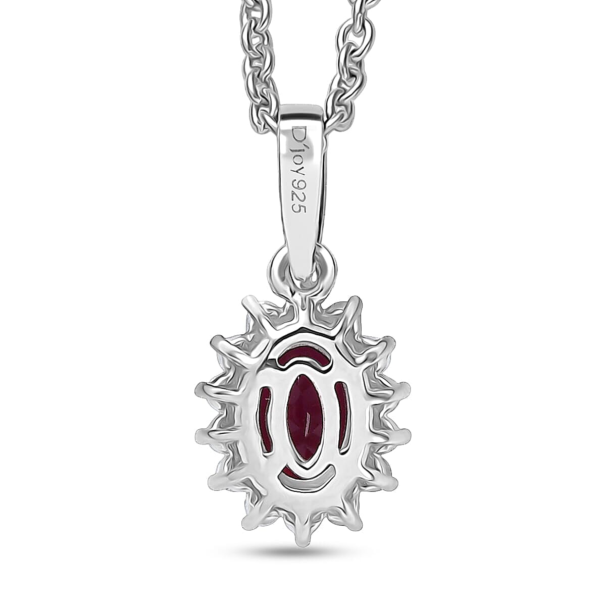 D'Joy Orissa Rhodolite Garnet and White Zircon 2.80 ctw Ring (Size 9.0) and Pendant Necklace 20 Inches in Rhodium Over Sterling Silver image number 6