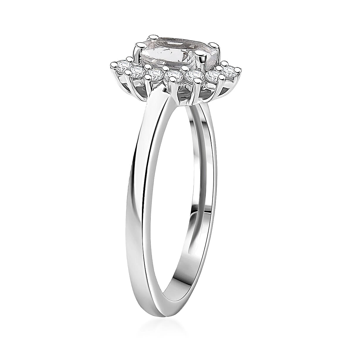 D'Joy White Topaz and White Zircon 2.20 ctw Ring (Size 6.0) and Pendant Necklace 20 Inches in Rhodium Over Sterling Silver image number 3