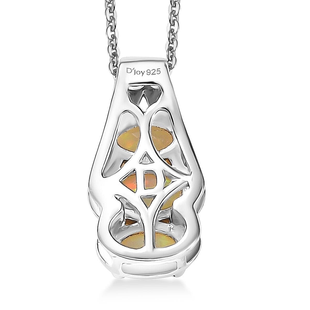 D'Joy Ethiopian Welo Opal 1.50 ctw Ring (Size 6.0) and Pendant Necklace 20 Inches in Rhodium Over Sterling Silver image number 6