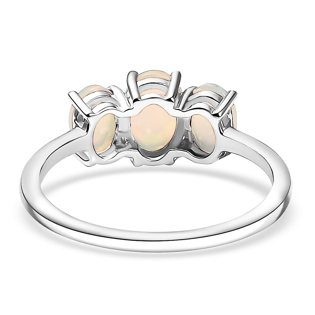 D'Joy Ethiopian Welo Opal 1.50 ctw Ring (Size 7.0) and Pendant Necklace 20 Inches in Rhodium Over Sterling Silver image number 4