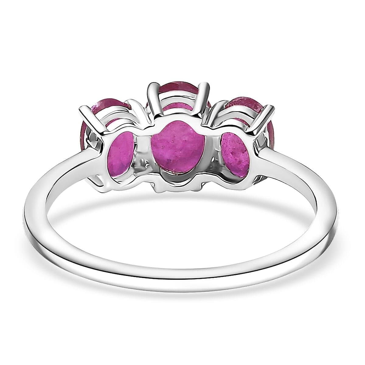 D'Joy Niassa Ruby (FF) 3.75 ctw Ring (Size 7.0) and Pendant Necklace 20 Inches in Rhodium Over Sterling Silver image number 4