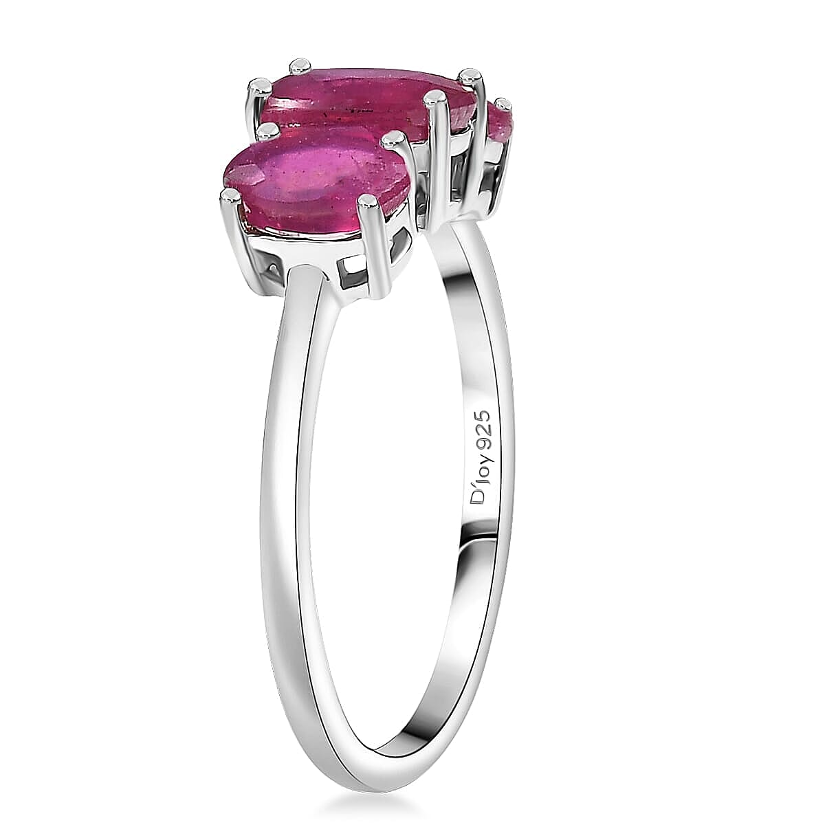 D'Joy Niassa Ruby (FF) 3.75 ctw Ring (Size 8.0) and Pendant Necklace 20 Inches in Rhodium Over Sterling Silver image number 3