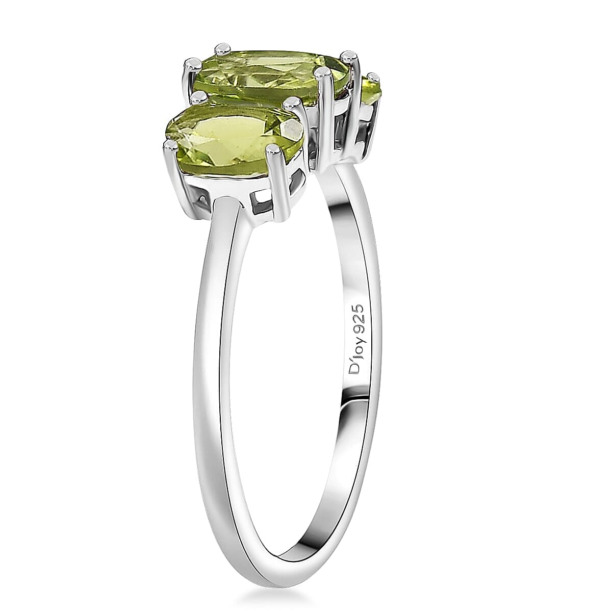 D'Joy Hebei Peridot 3.10 ctw Ring (Size 6.0) and Pendant Necklace 20 Inches in Rhodium Over Sterling Silver image number 3