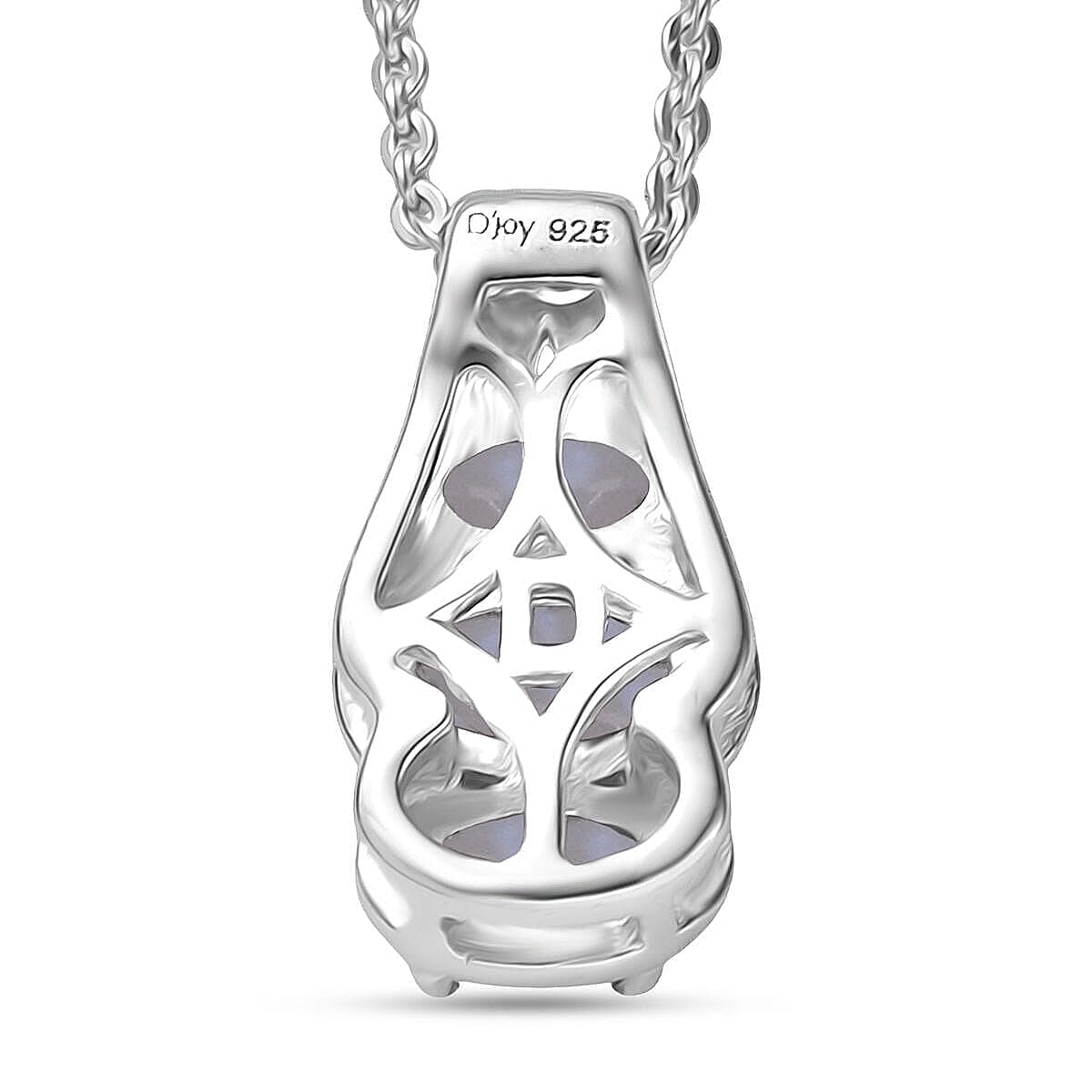 D'Joy Rainbow Moonstone 2.90 ctw Ring (Size 6.0) and Pendant Necklace 20 Inches in Rhodium Over Sterling Silver image number 6