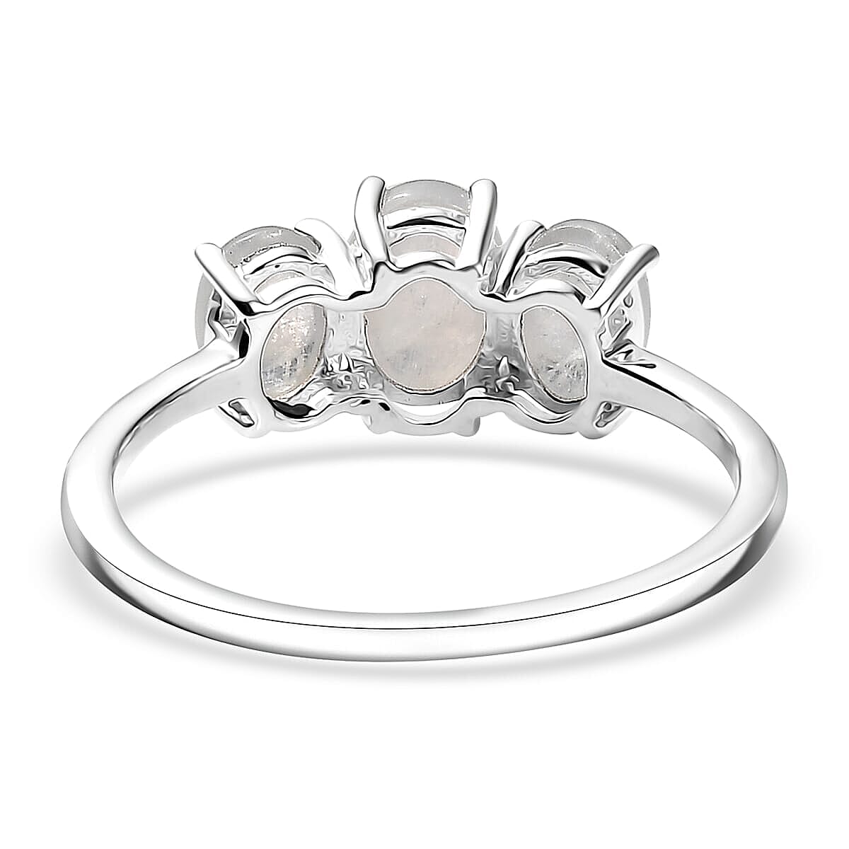 D'Joy Rainbow Moonstone 2.90 ctw Ring (Size 9.0) and Pendant Necklace 20 Inches in Rhodium Over Sterling Silver image number 4