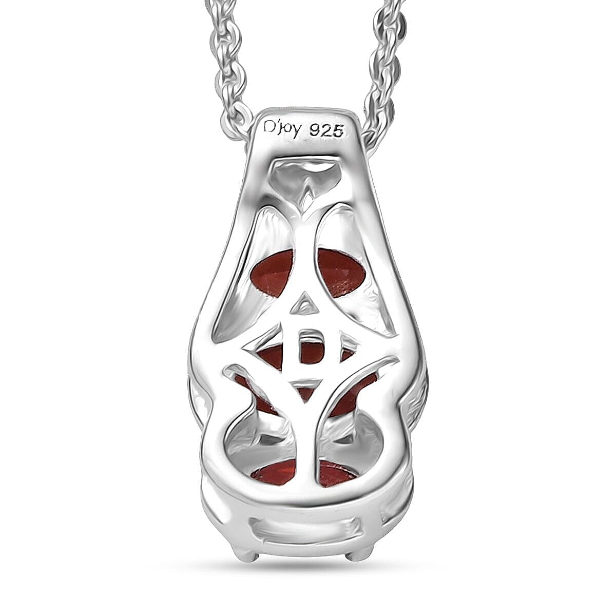 D'Joy Mozambique Garnet 3.30 ct Ring (Size 8.0) and Pendant Necklace 20 Inches in Rhodium Over Sterling Silver image number 6