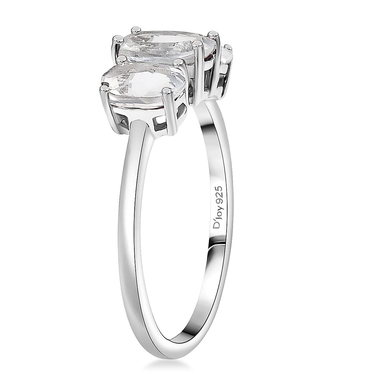 D'Joy White Topaz 2.70 ctw Ring (Size 6.0) and Pendant Necklace 20 Inches in Rhodium Over Sterling Silver image number 3