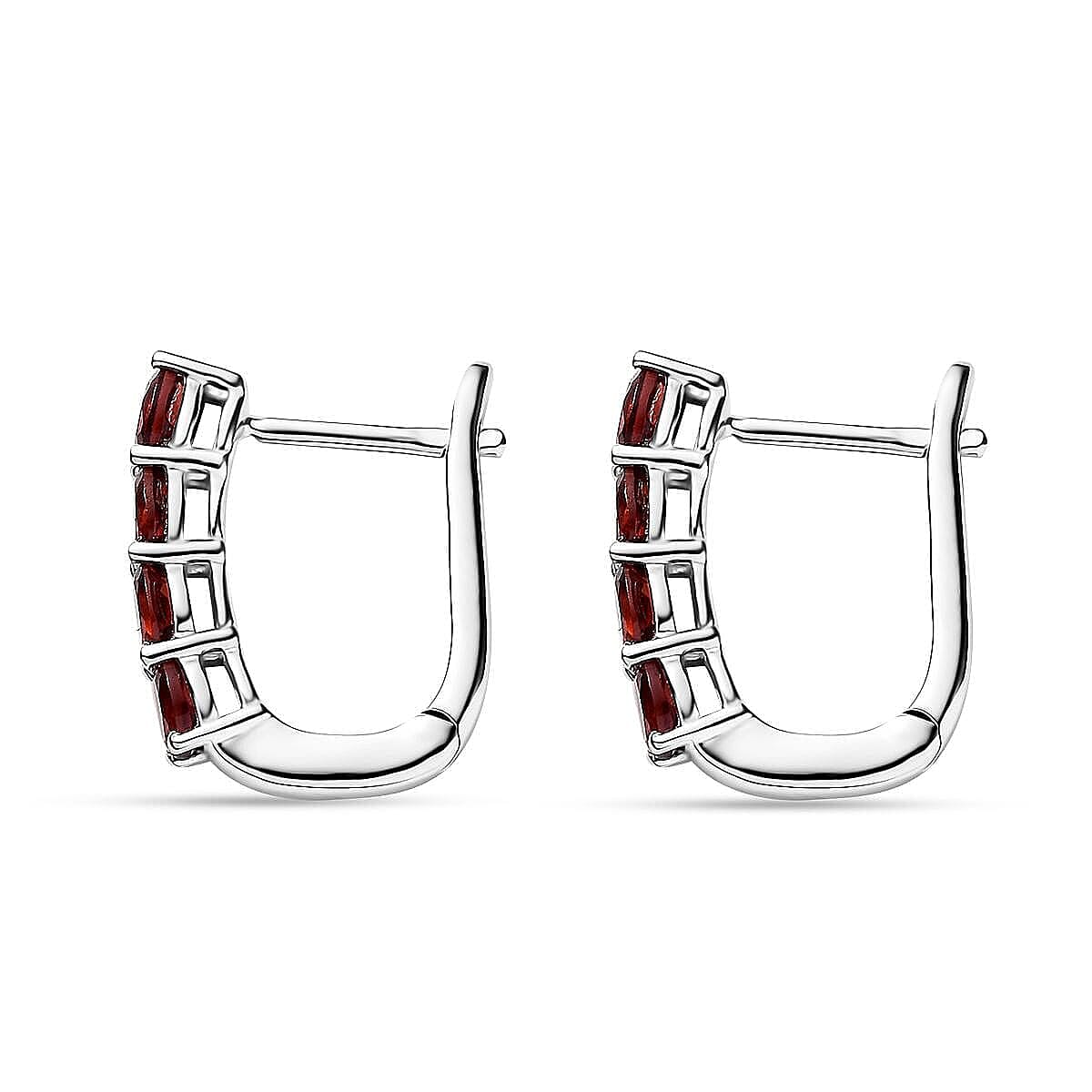D'Joy Mozambique Garnet, White Zircon 3.00 ctw Band Ring (Size 7.0) and Earrings in Rhodium Over Sterling Silver image number 6