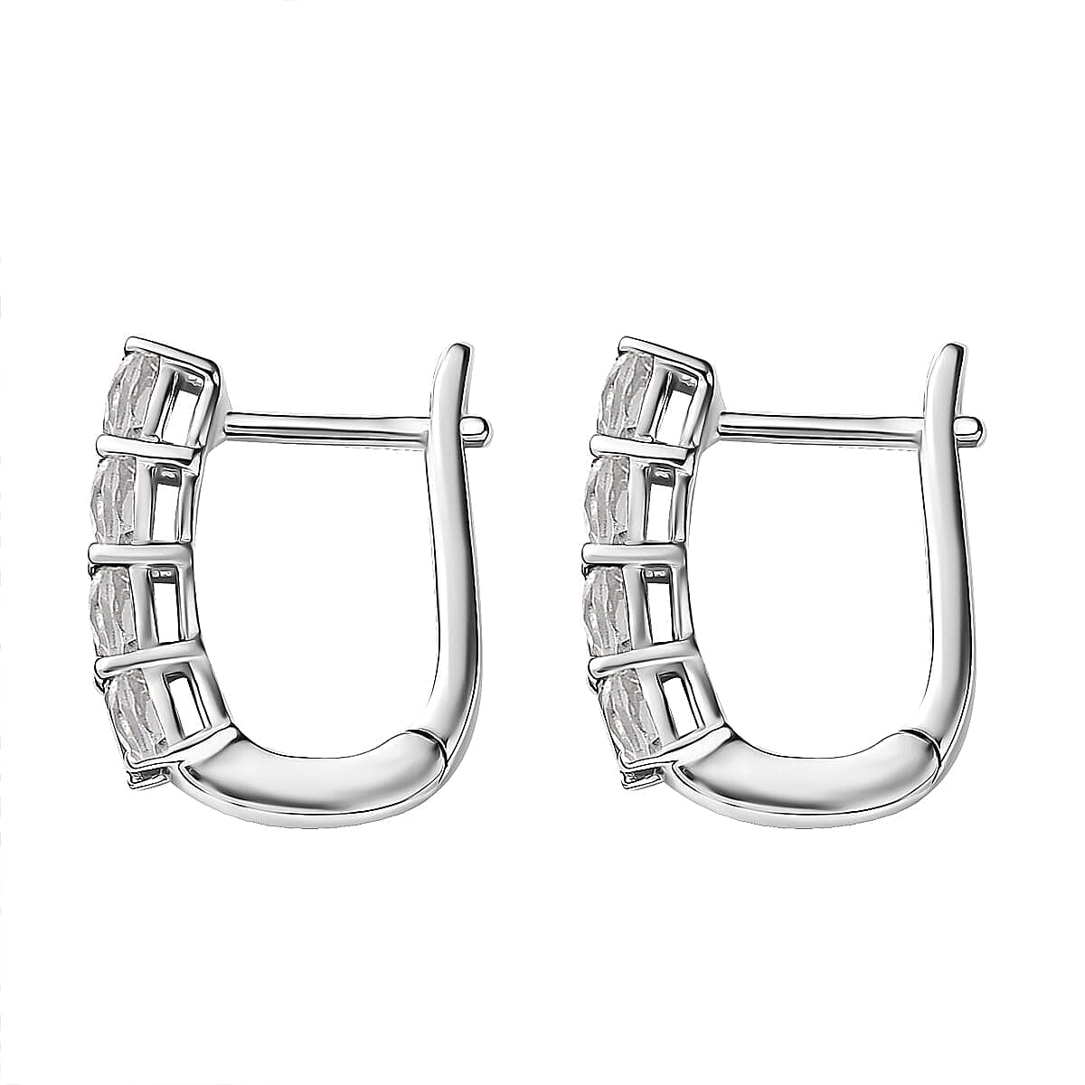 D'Joy White Topaz, White Zircon 2.70 ctw Band Ring (Size 8.0) and Earrings in Rhodium Over Sterling Silver image number 6