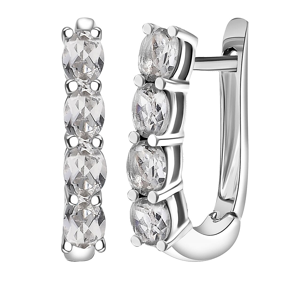 D'Joy White Topaz, White Zircon 2.70 ctw Band Ring (Size 9.0) and Earrings in Rhodium Over Sterling Silver image number 5