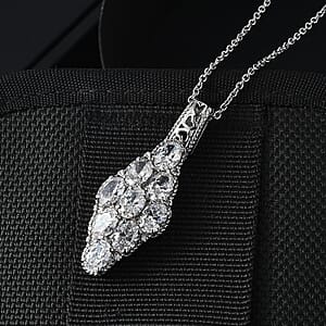 EverTrue Simulated Diamond Pendant Necklace in Stainless Steel 20 Inches 
