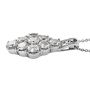 EverTrue Simulated Diamond Pendant Necklace in Stainless Steel 20 Inches 