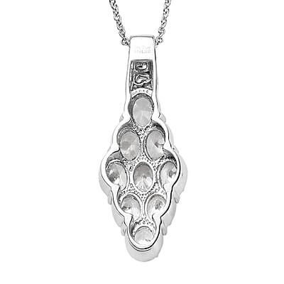 EverTrue Simulated Diamond Pendant Necklace in Stainless Steel 20 Inches