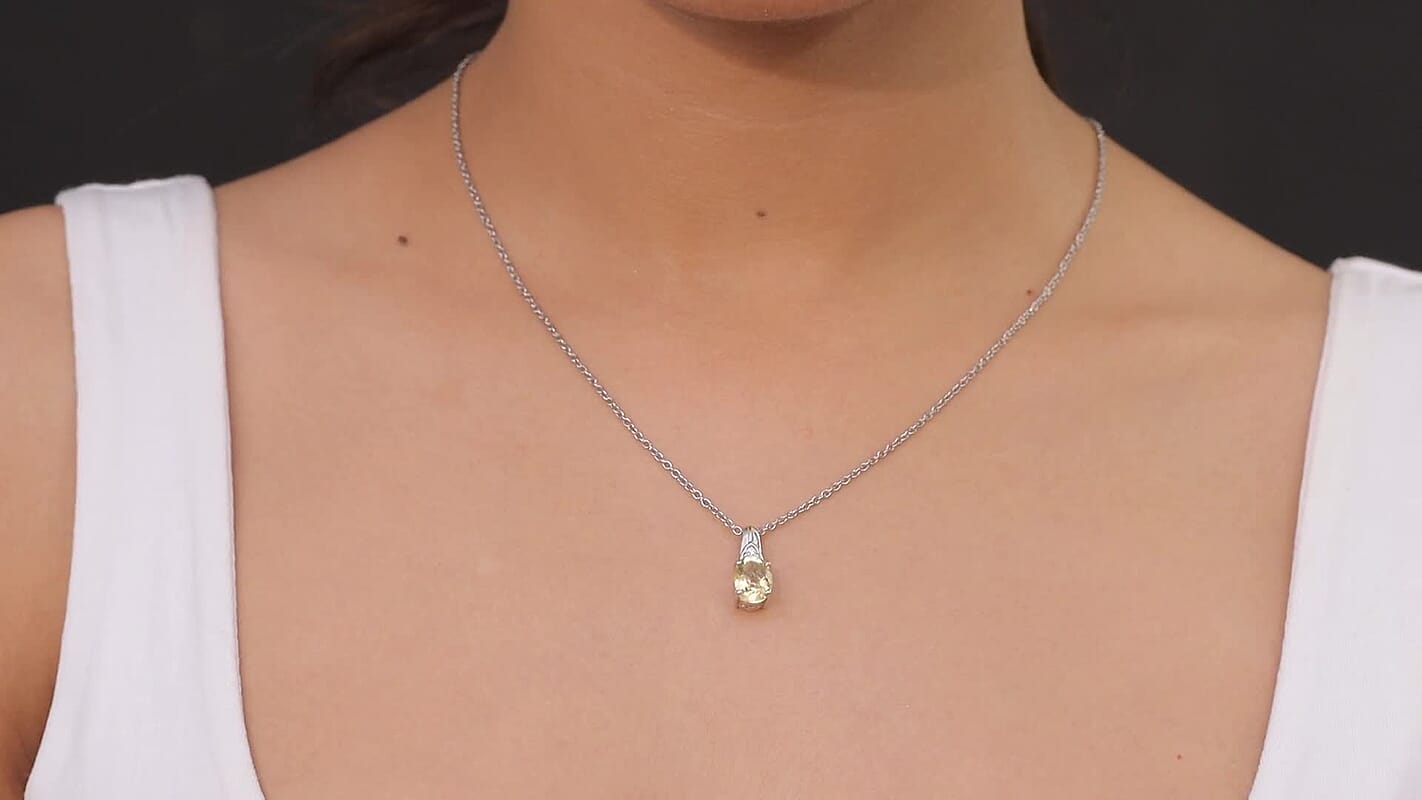 D'Joy African Amethyst, White Zircon Pendant Necklace (20 Inches) in Platinum Over Sterling Silver 1.70 ctw