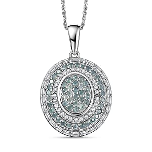 D'Joy Premium Narsipatnam Alexandrite and Moissanite 1.75 ctw Royal Medallions and Ceremonial Coin Pendant Necklace in Rhodium Over Sterling Silver 20 Inches 