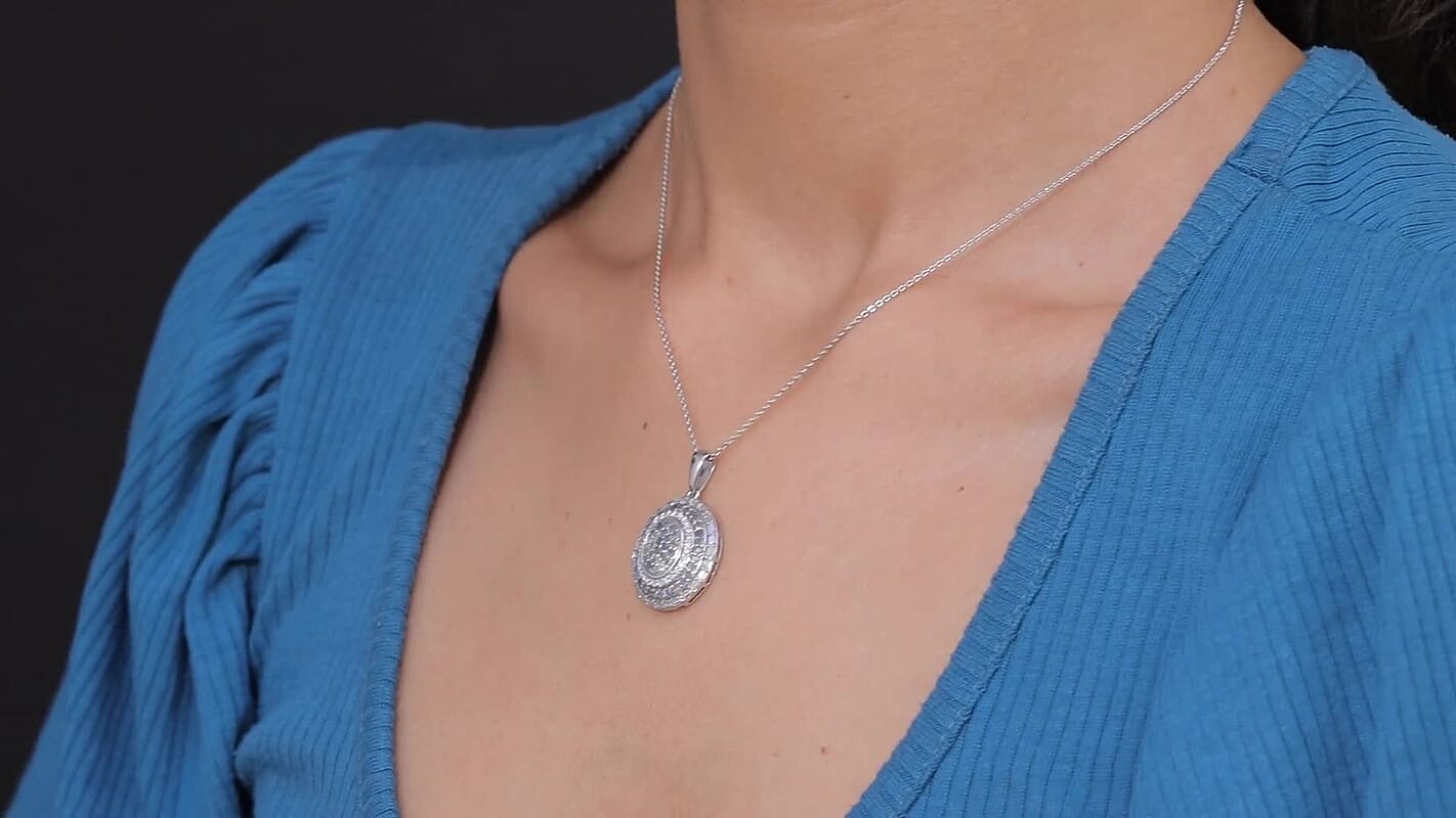 D'Joy Premium Padparadscha Sapphire, Moissanite Pendant Necklace (20 Inches) in 18K Vermeil RG Over Sterling Silver 1.50 ctw