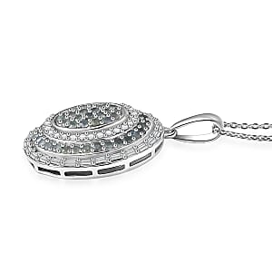 D'Joy Premium Narsipatnam Alexandrite and Moissanite 1.75 ctw Royal Medallions and Ceremonial Coin Pendant Necklace in Rhodium Over Sterling Silver 20 Inches 