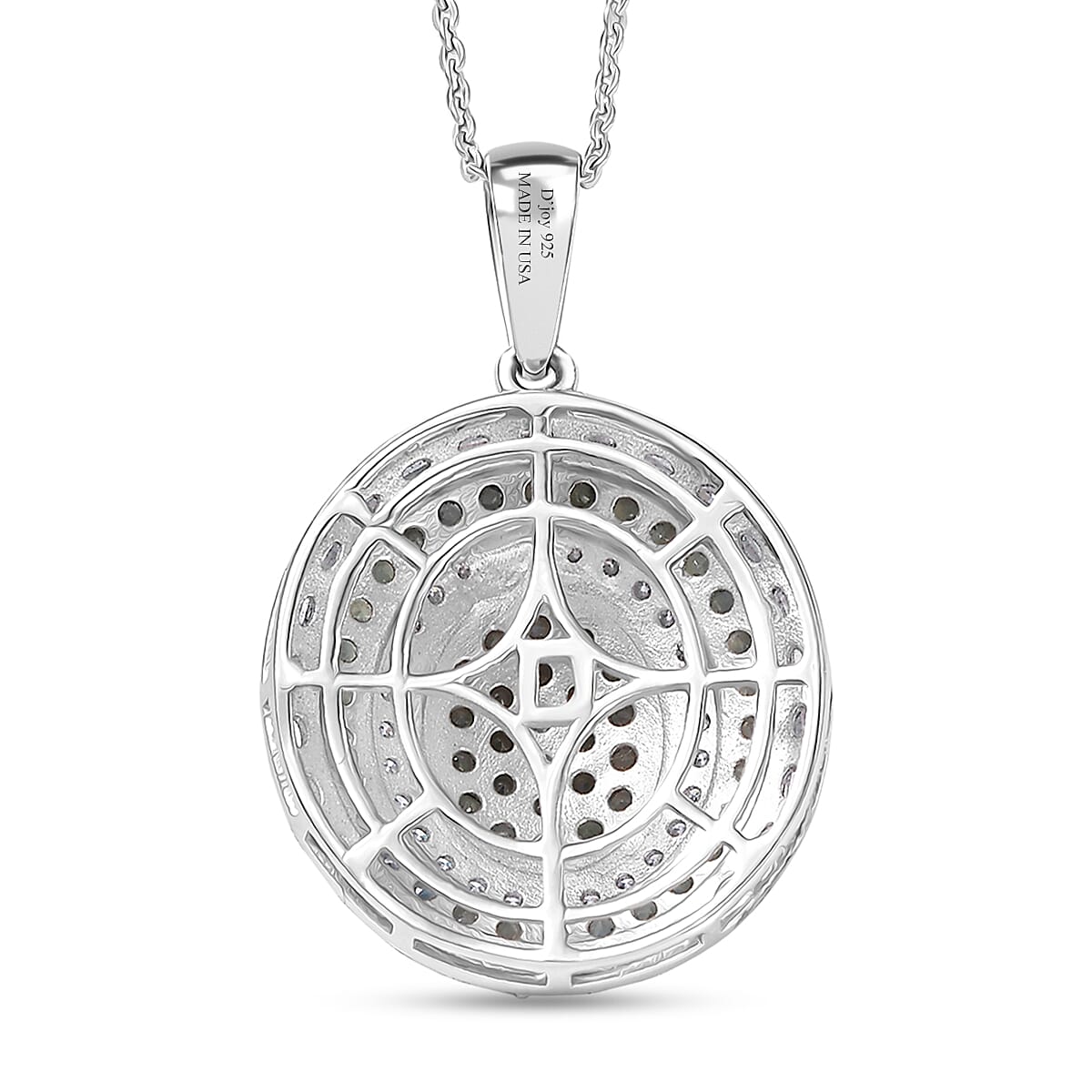 D'Joy Premium Narsipatnam Alexandrite and Moissanite 1.75 ctw Royal Medallions and Ceremonial Coin Pendant Necklace in Rhodium Over Sterling Silver 20 Inches  image number 4