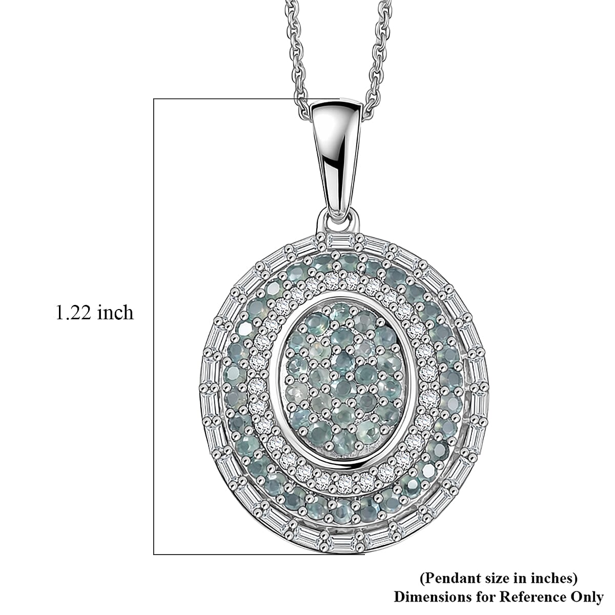 D'Joy Premium Narsipatnam Alexandrite and Moissanite 1.75 ctw Royal Medallions and Ceremonial Coin Pendant Necklace in Rhodium Over Sterling Silver 20 Inches  image number 6