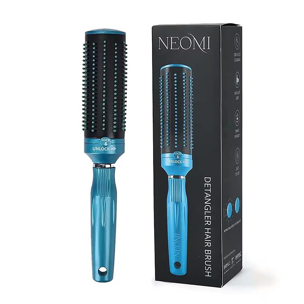 Set of 3 Brown and Blue Neomi Portable Easy Clean Rotating Comb image number 6