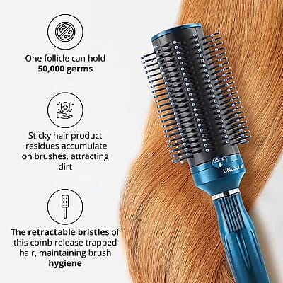 Set of 5 Brown and Blue Neomi Portable Easy Clean Rotating Comb