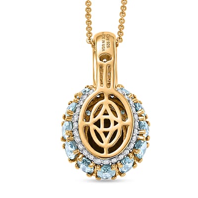 D'Joy Chrome Diopside and Multi Gemstone 5.90 ctw Lotus Flower Pendant Necklace in 18K Vermeil Yellow Gold Over Sterling Silver 20 Inches