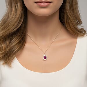 Luxoro AAA Montepuez Ruby, Diamond Pendant Necklace in 10K Yellow Gold 3.30 ctw (18 Inches)