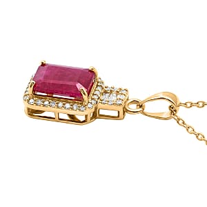 Luxoro AAA Montepuez Ruby, Diamond Pendant Necklace in 10K Yellow Gold 2.50 ctw (18 Inches)