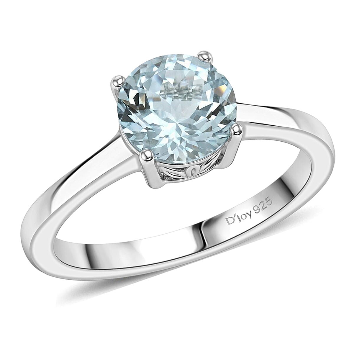 D'Joy Premium Mangoro Aquamarine Ring (Size 7.0) and Pendant Necklace (20 Inches) in Rhodium Over Sterling Silver 1.60 ctw(Del. In 10-12 Days) image number 3