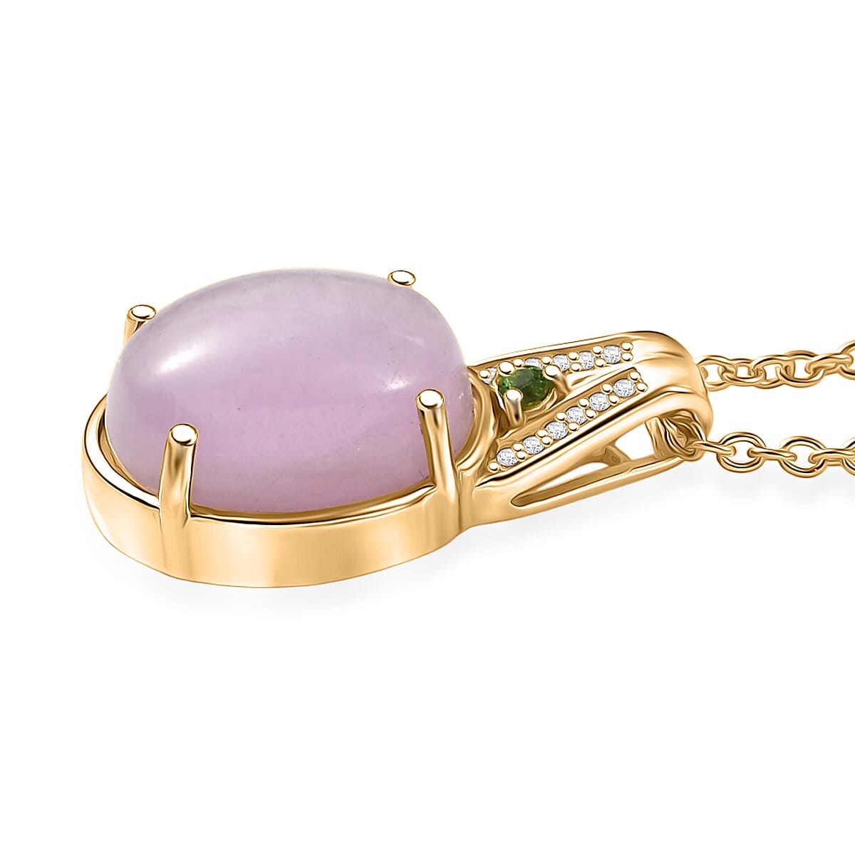 D'Joy Kunzite and Multi Gemstone 6.70 ctw Pendant in 18K YG Plated with ION Plated YG Stainless Steel Necklace (20 Inches) image number 3