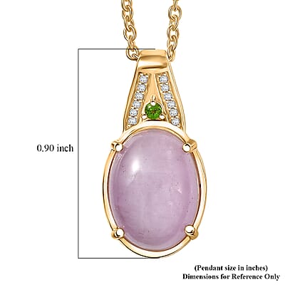 D'Joy Kunzite and Multi Gemstone 6.70 ctw Celestial Orbit Pendant in 18K YG Plated with ION Plated YG Stainless Steel Necklace (20 Inches)