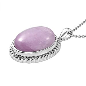 D'Joy Kunzite 40.50 ctw Pendant in Platinum Bond with Stainless Steel Necklace (20 Inches)