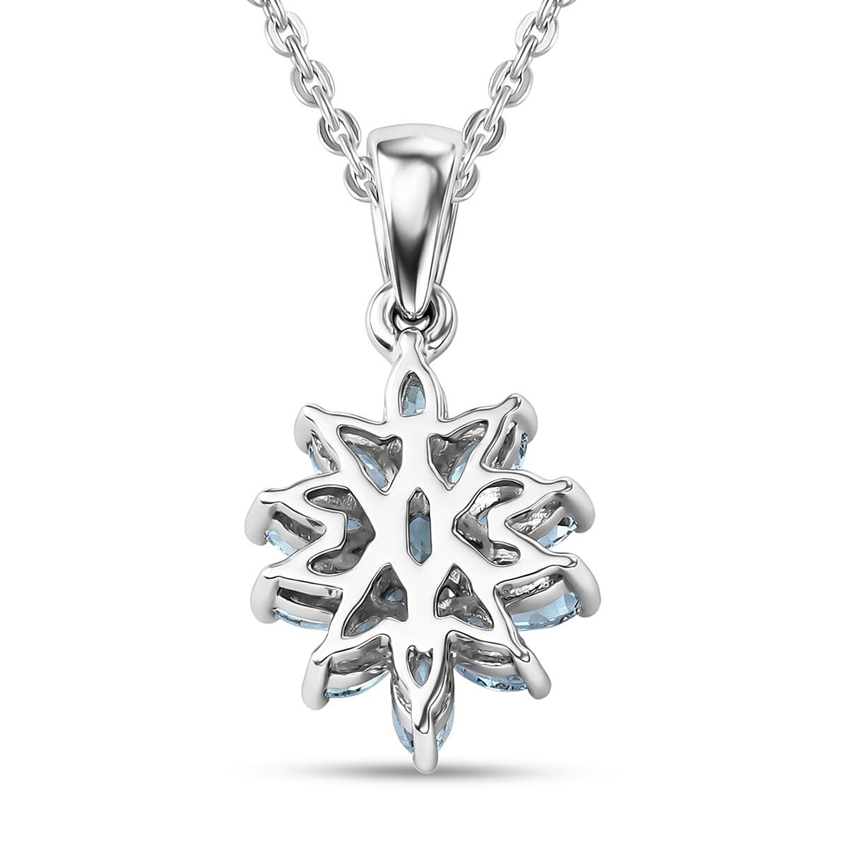 D'Joy Premium Mangoro Aquamarine and White Zircon 3.00 ctw Ring (Size 6.0) and Pendant Necklace (20 Inches) in Rhodium Over Sterling Silver(Del. In 10-12 Days) image number 8