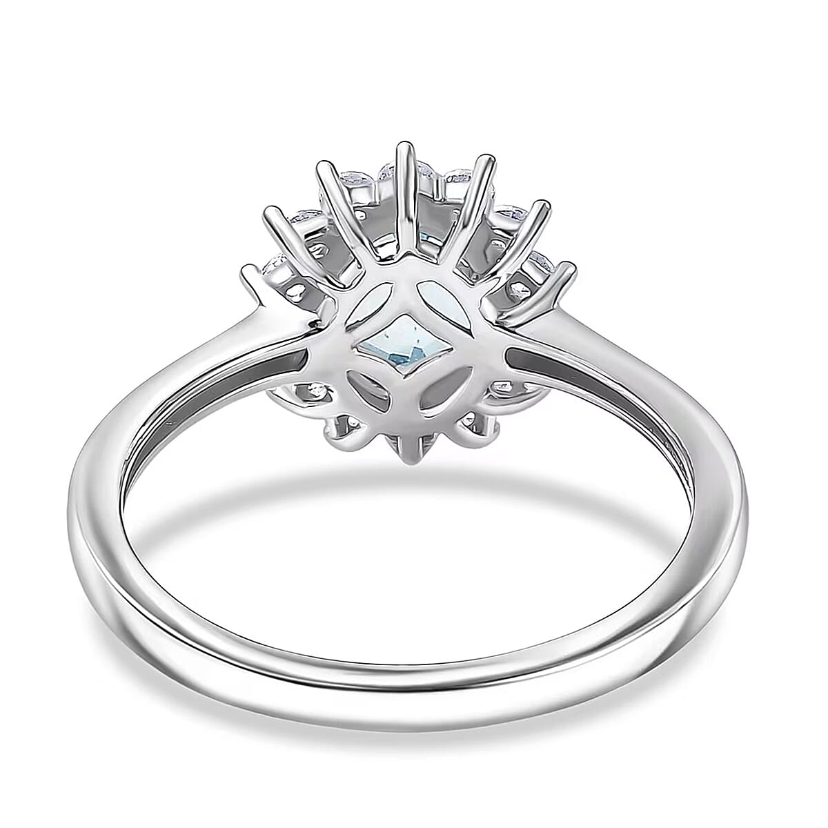 D'Joy Mangoro Aquamarine and White Zircon 2.20 ctw Ring (Size 7.0) and Pendant Necklace (20 Inches) in Rhodium Over Sterling Silver(Del. In 10-12 Days) image number 7