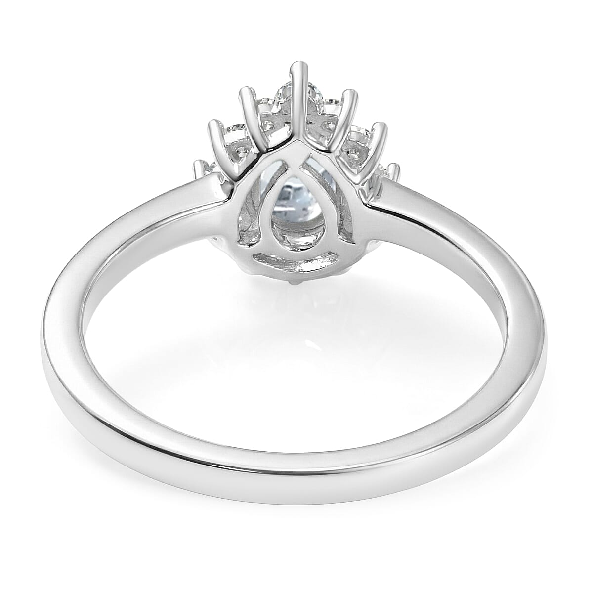 D'Joy Premium Mangoro Aquamarine and White Zircon 1.25 ctw Ring (Size 8.0) and Pendant Necklace (20 Inches) in Rhodium Over Sterling Silver(Del. In 10-12 Days) image number 5