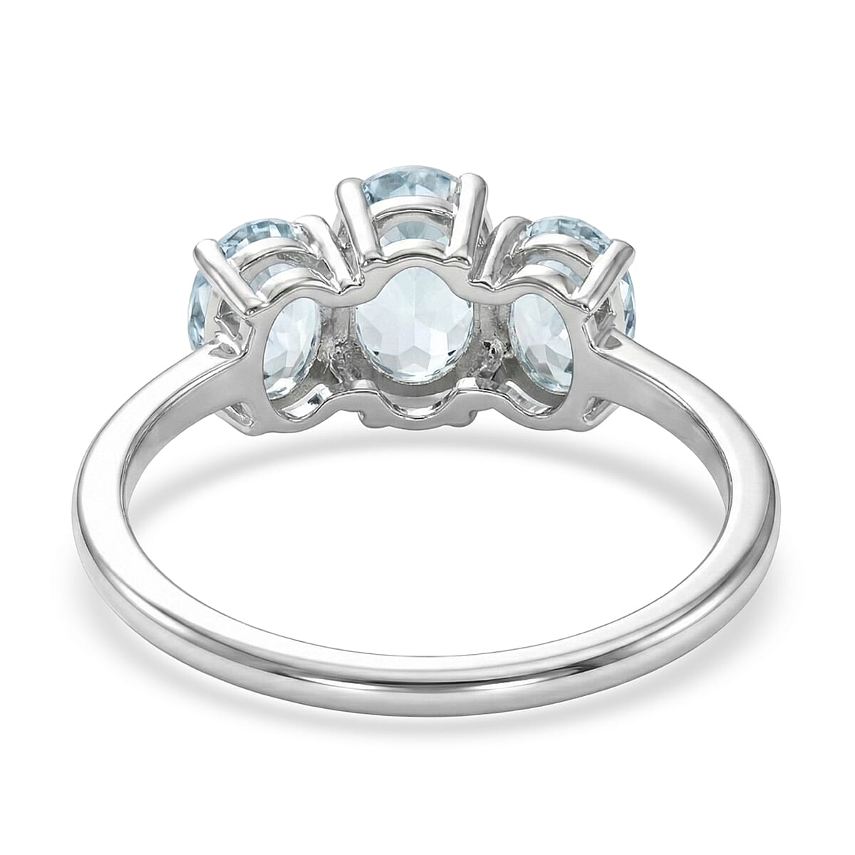 D'Joy Premium Mangoro Aquamarine and White Zircon 3.80 ctw Ring (Size 9.0) and Pendant Necklace (20 Inches) in Rhodium Over Sterling Silver(Del. In 10-12 Days) image number 5