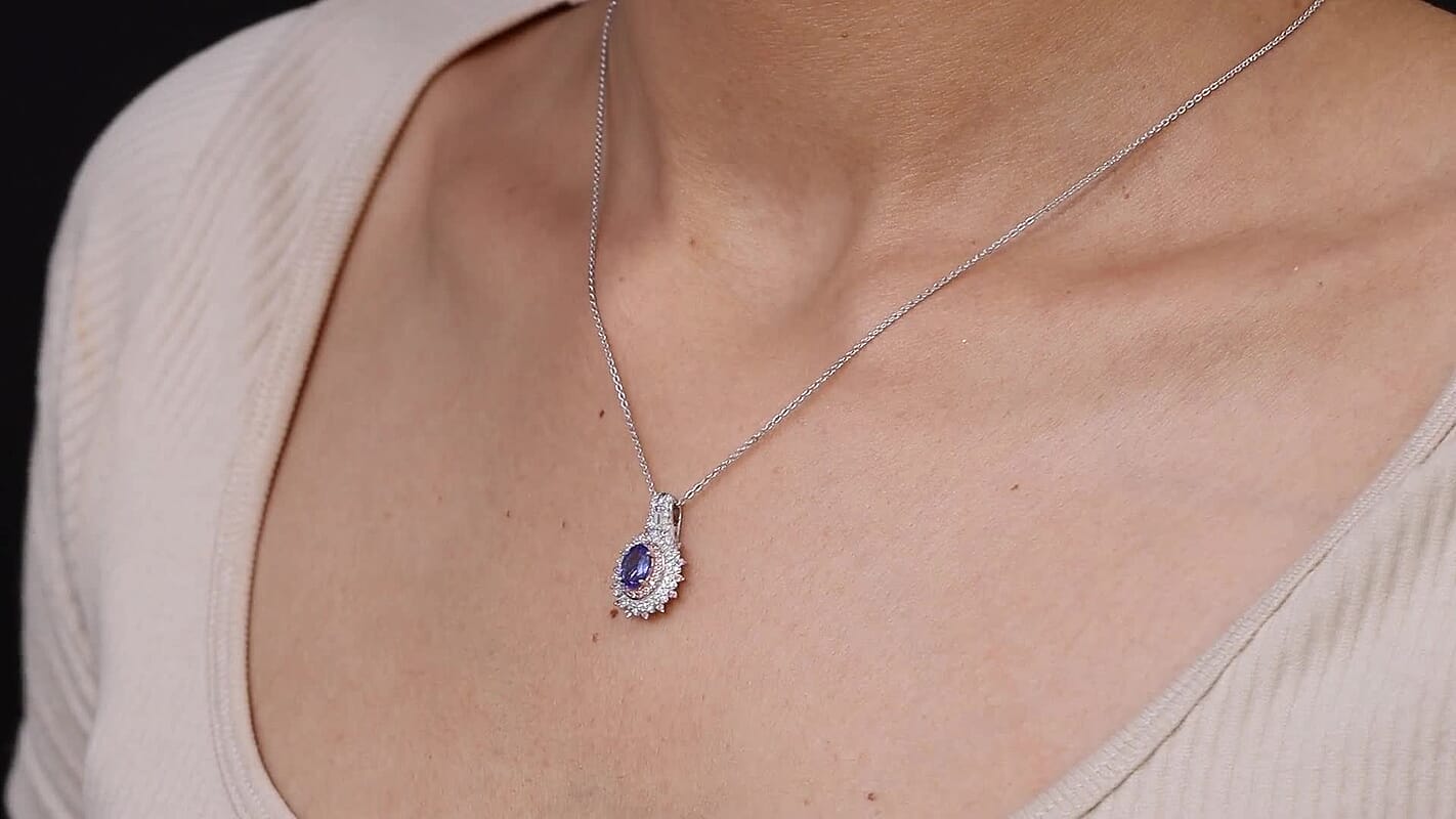 D'Joy Premium Yellow Tanzanite, Multi Gemstone Pendant Necklace (20 Inches) in Rhodium Over Sterling Silver 1.50 ctw
