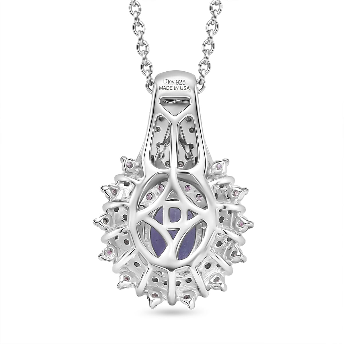 D'Joy Premium Tanzanite and Multi Gemstone 1.30 ctw Pendant Necklace in Rhodium Over Sterling Silver 20 Inches  image number 4